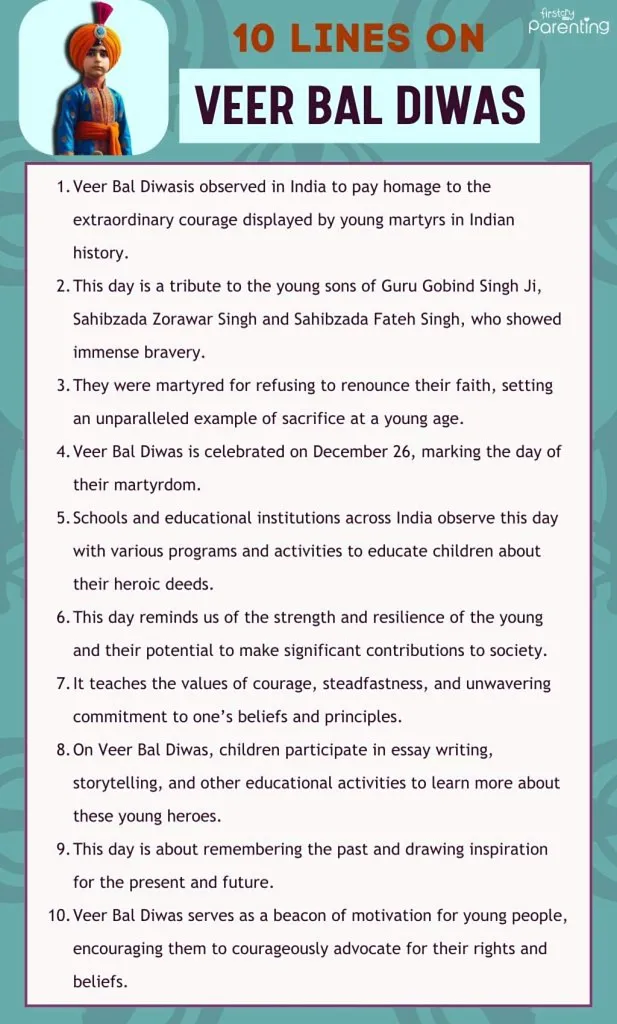 10 Lines on Veer Bal Diwas - Infographics