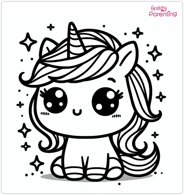 Cute My Little Unicorn: 5 different coloring pages to print, at