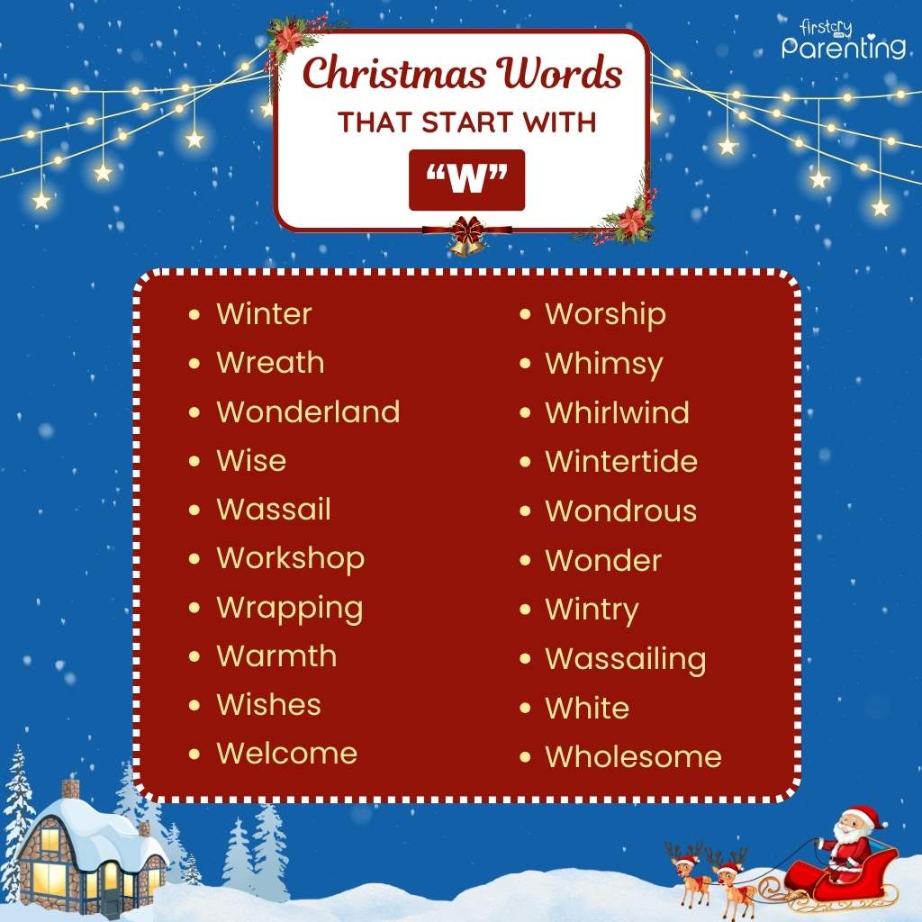 List Of Christmas Words That Start With W