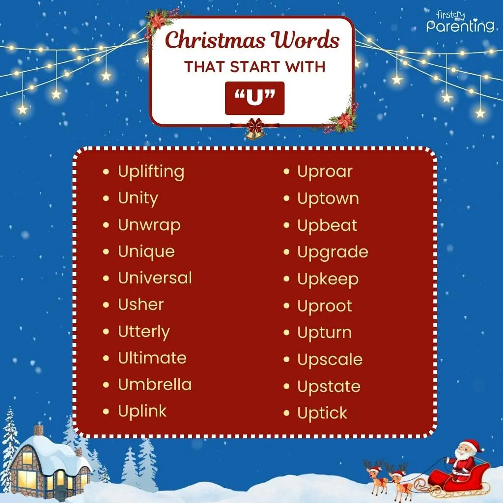 List Of Christmas Words That Start With U