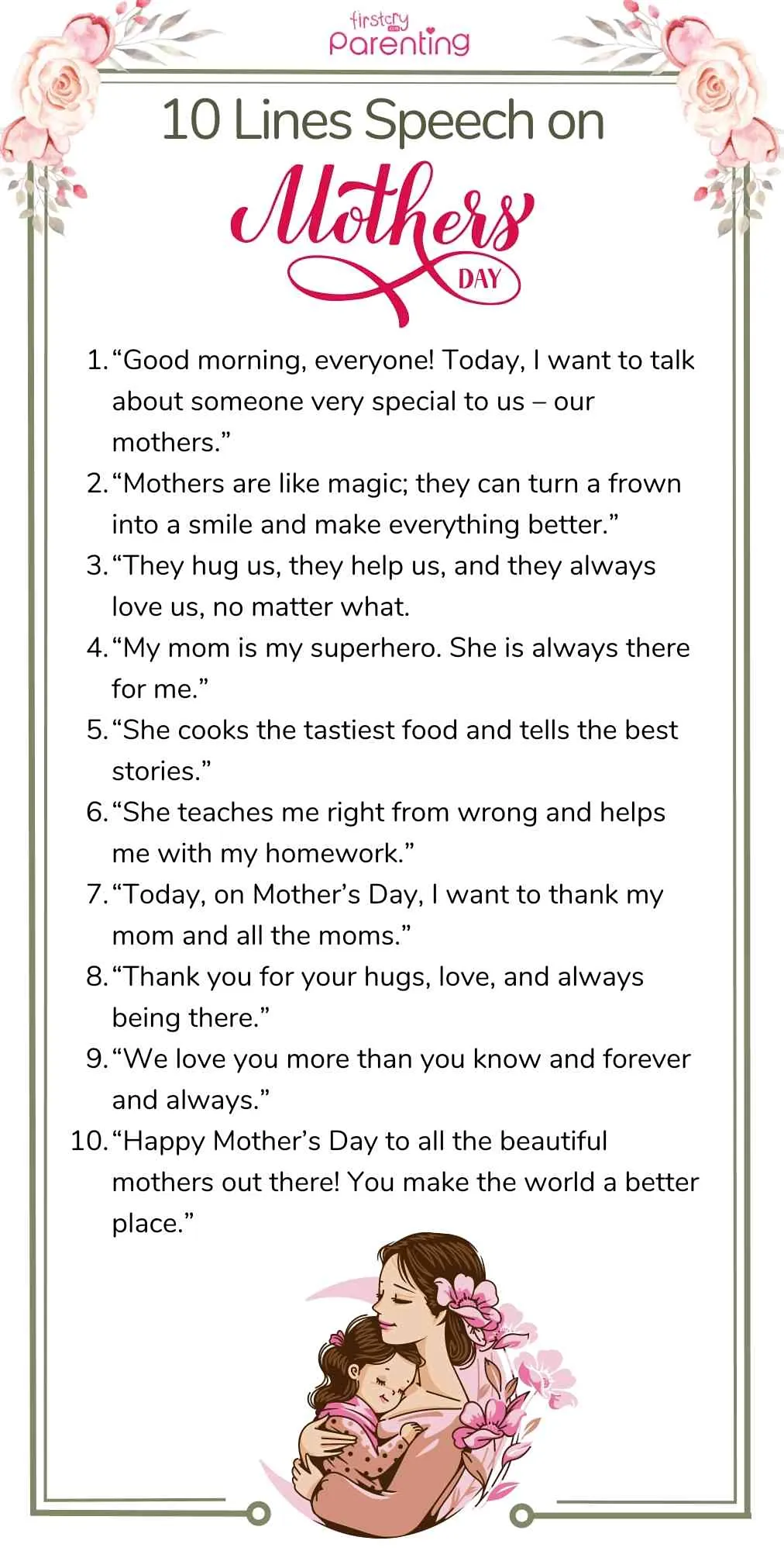 10 Lines Speech on Mother's Day