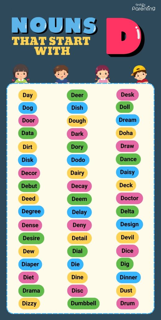 Infographic - Nouns that start with D