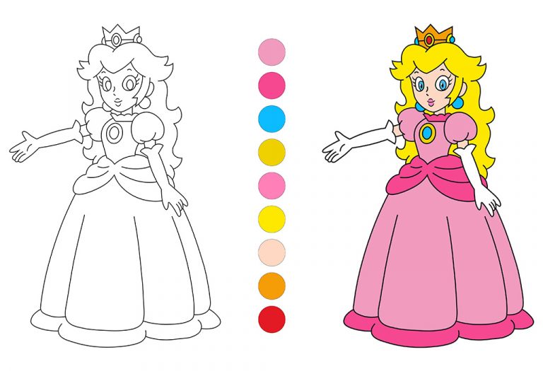 Princess Peach Coloring Pages - Free Printable Pages For Kids