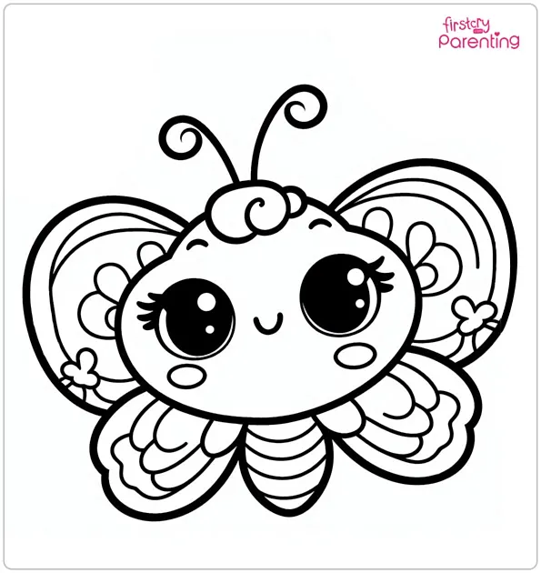 Cartoon Butterfly Coloring Page