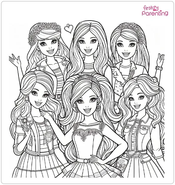 25 Barbie Coloring Pages - Free Printable, Sheets and Images for Kids