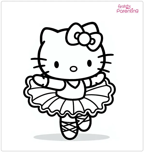 Hello Kitty Ballerina Coloring Page