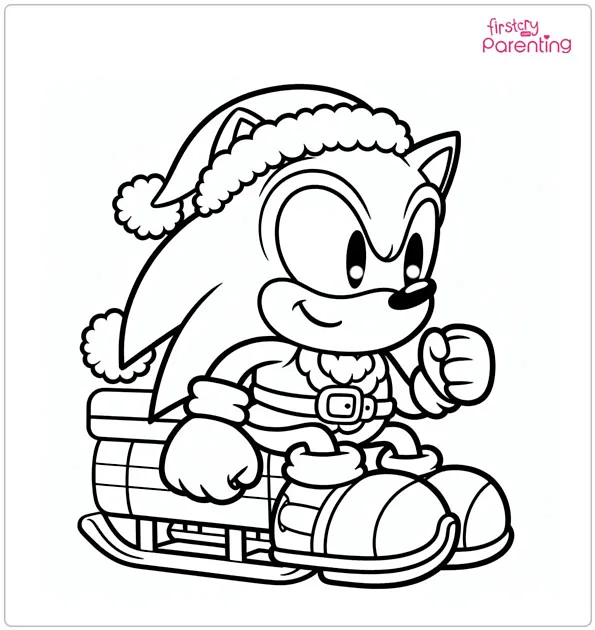 Santa Sonic Coloring Page Santa Sonic Coloring Page