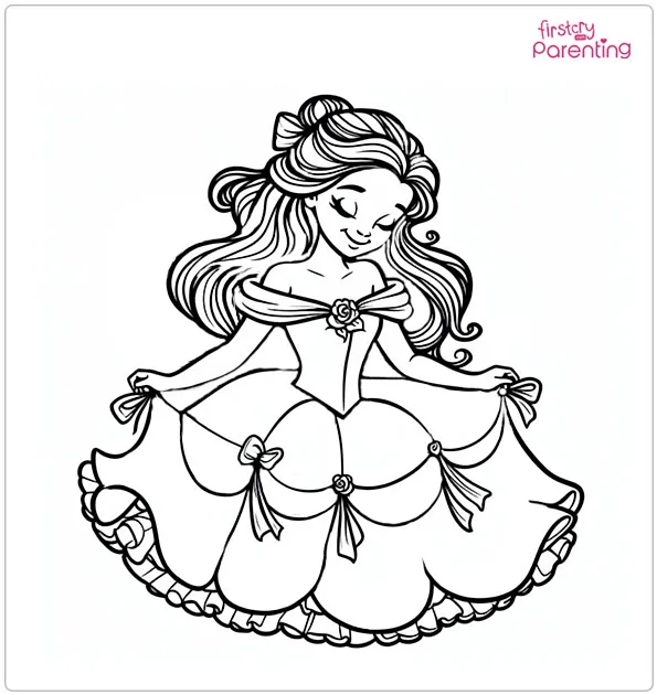 Belle Princess Coloring Page