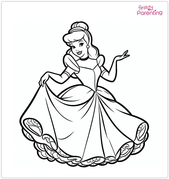 Cinderella Princess Coloring Page