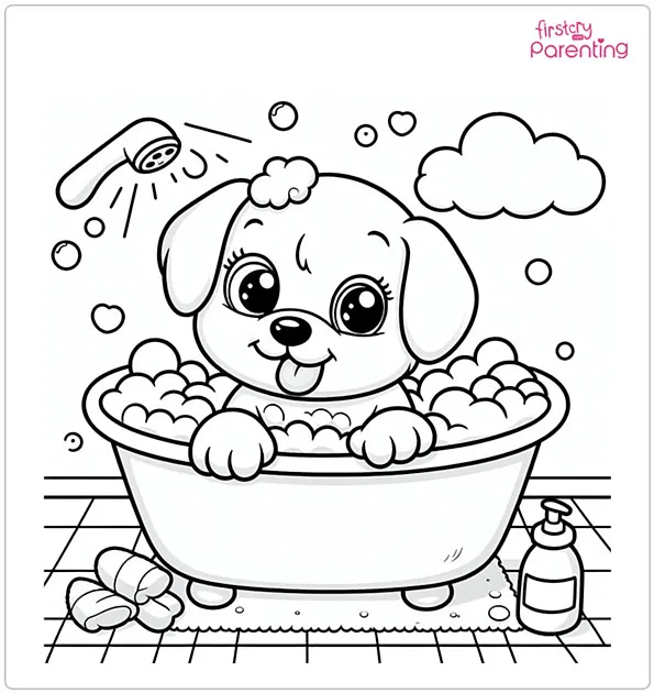 25 Puppy Coloring Pages - Free Printable, Sheets and Images for Kids