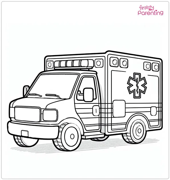 Ambulance Truck Coloring Page