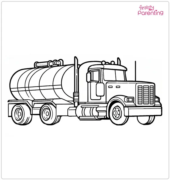 Oil Tanker Coloring Page