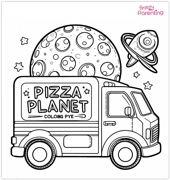 Pizza Planet Truck Coloring Page