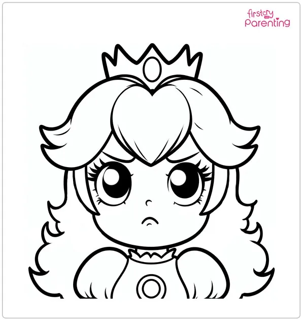 Disgruntled Princess Peach Coloring Page