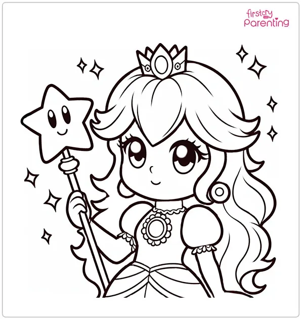 25 Princess Peach Coloring Pages - Free Printable, Sheets and Images ...