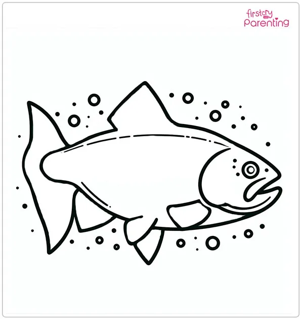 Salmon Coloring Page