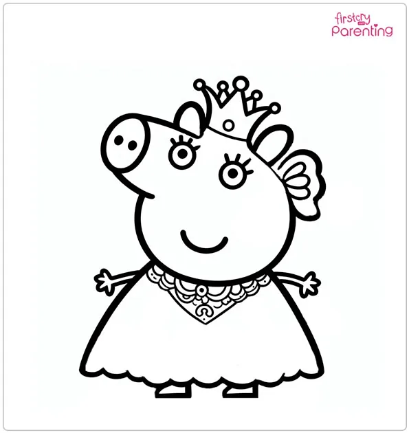 Princess Peppa Pig Coloring Page