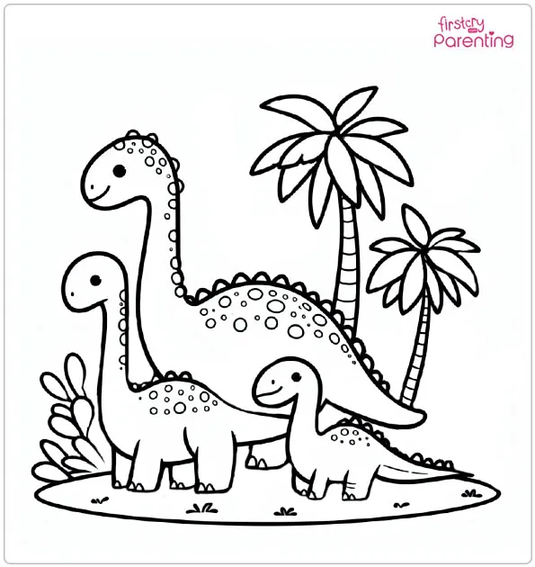 cute dinosaur coloring page