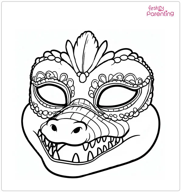 Alligator Mask Coloring Page