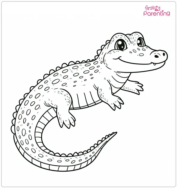 Realistic Alligator Coloring Page