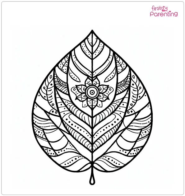 Mandala Leaf Coloring Page