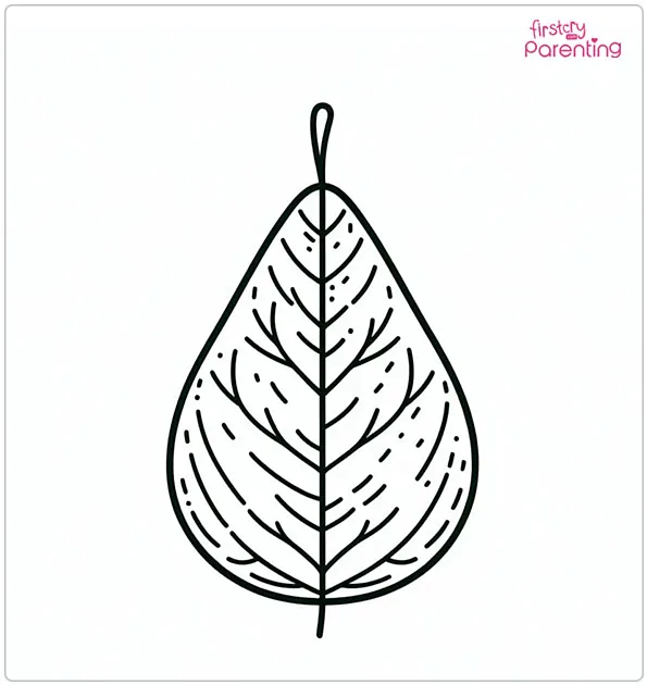 Pear Tree Leaf Coloring Page