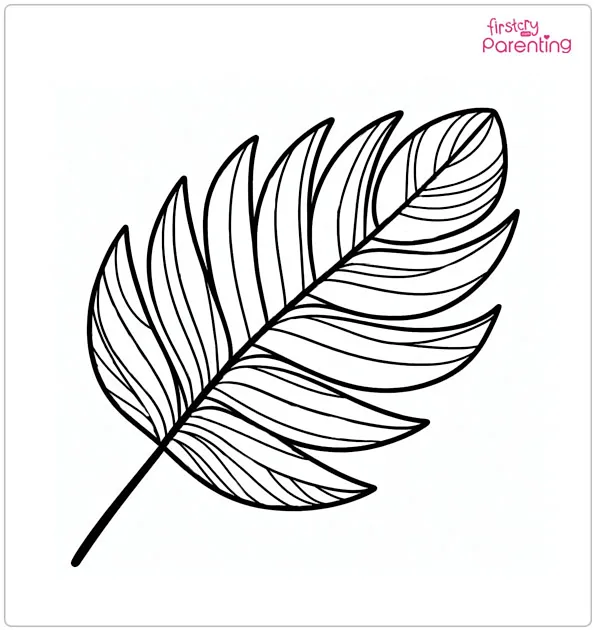Tropical Leaf Coloring Page
