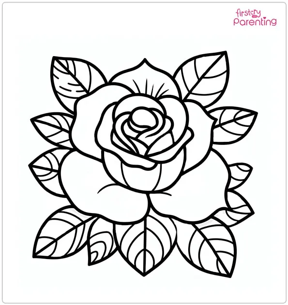 Rose Flower Coloring Page