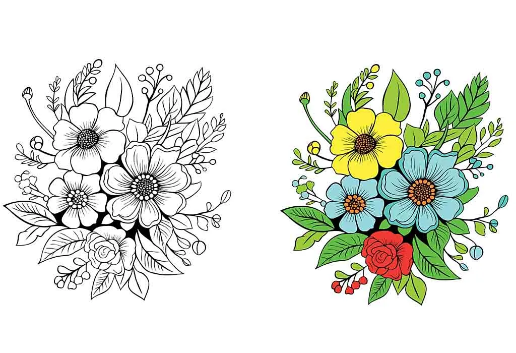 25 Flower Coloring Pages - Free Printable, Sheets and Images for Kids
