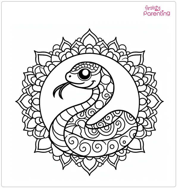Snake Mandala Coloring Page