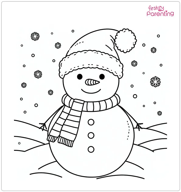 Santa Snowman Coloring Page
