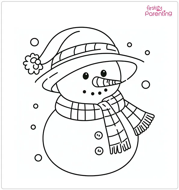 Snowman Christmas Coloring Page