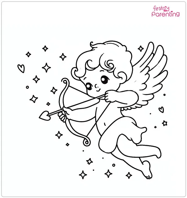 Cupid Star Coloring Page