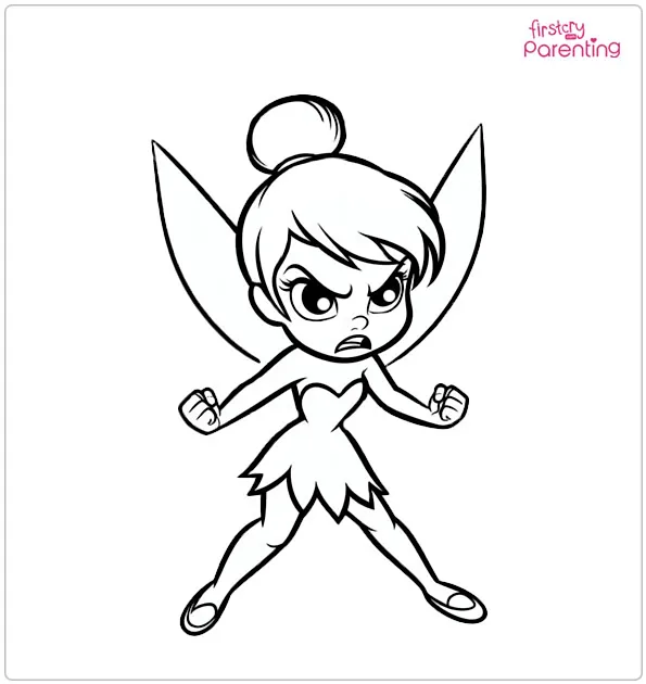 Angry Tinkerbell Coloring Page