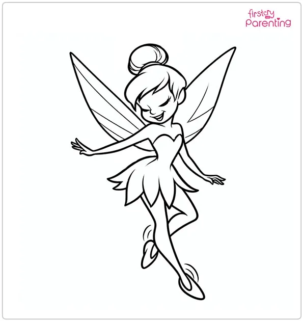 Dancing Tinkerbell Coloring Page