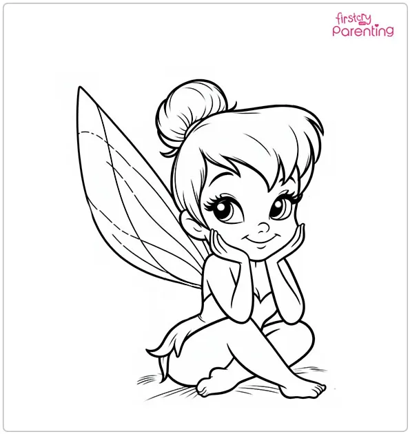 Happy Tinkerbell Coloring Page