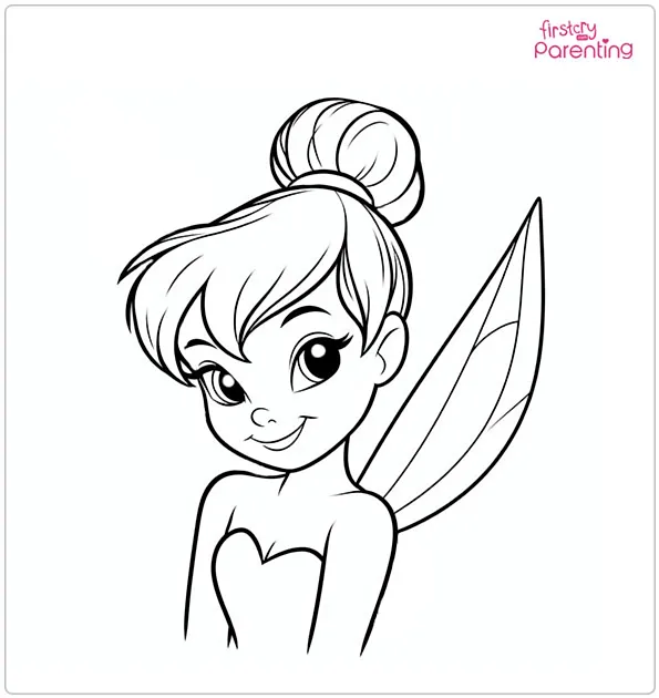 Smiling Tinkerbell Coloring Page