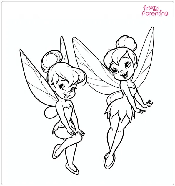 Tinkerbell and Periwinkle Coloring Page