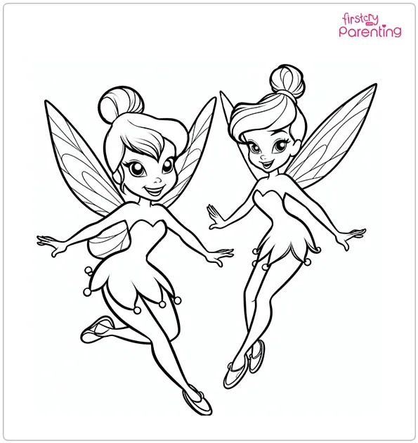 Tinkerbell and Vidia Coloring Page