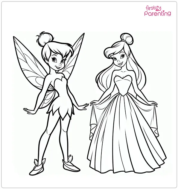 Tinkerbell and Zarina Coloring Page