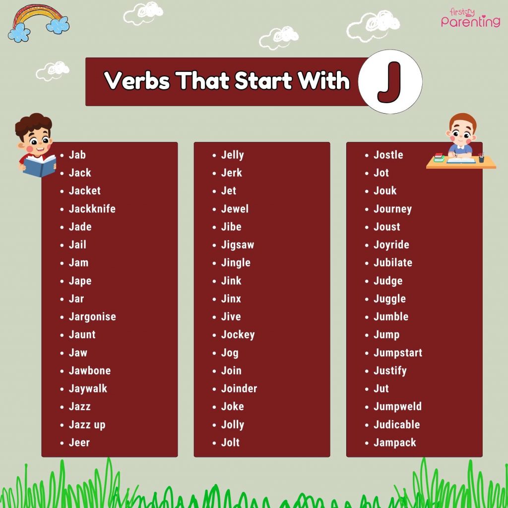 Verbs That Start With J - Infographics