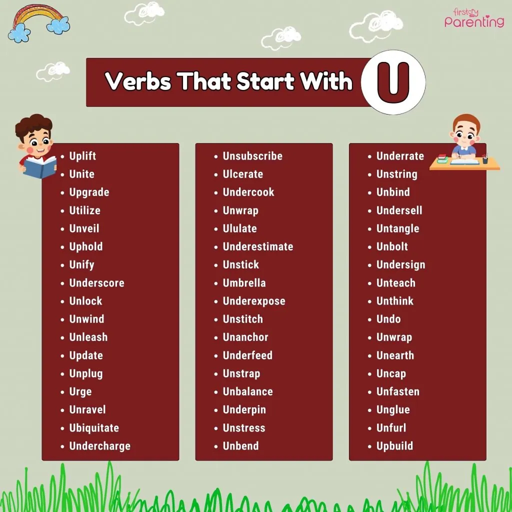 Verbs That Start With U in English (With Meanings & Examples)