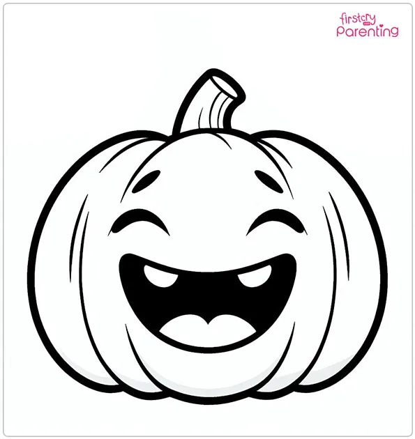 Laughing Pumpkin Coloring Page