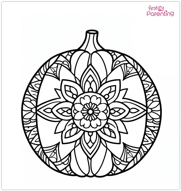Pumpkin Mandala Coloring Page