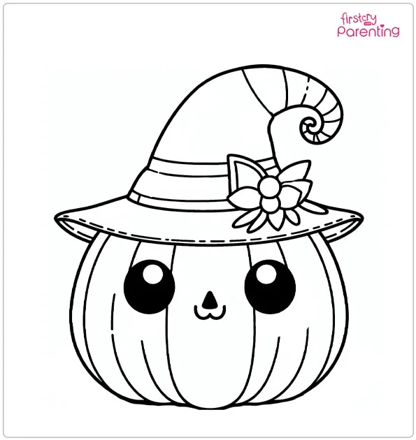 Wizard Pumpkin Lantern Coloring Page