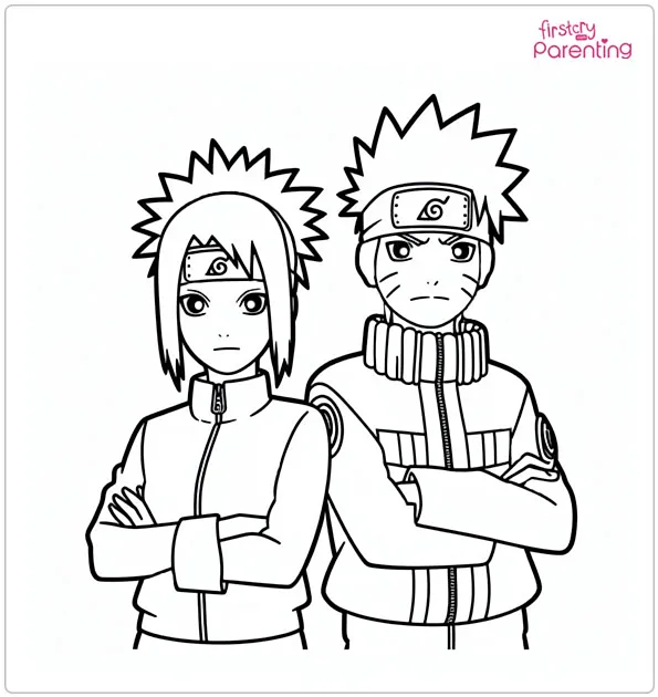 Naruto Shikamaru and Temari Coloring Page