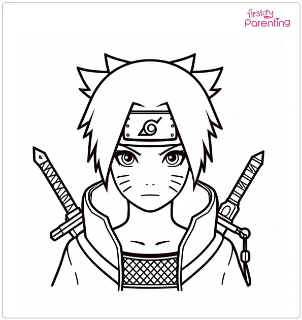 Naruto Tenten With Her Weapons Coloring Page