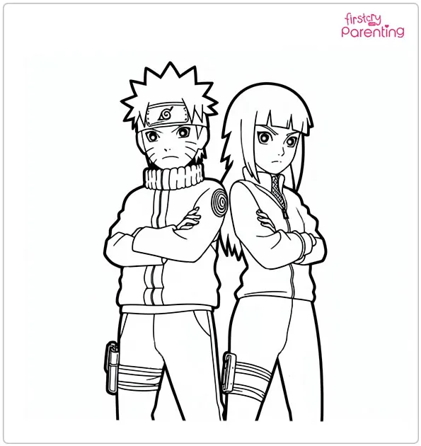 Naruto and Hinata Coloring Page