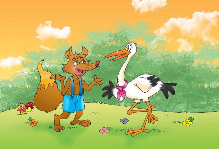 The Story Of The Fox And The Stork In Hindi