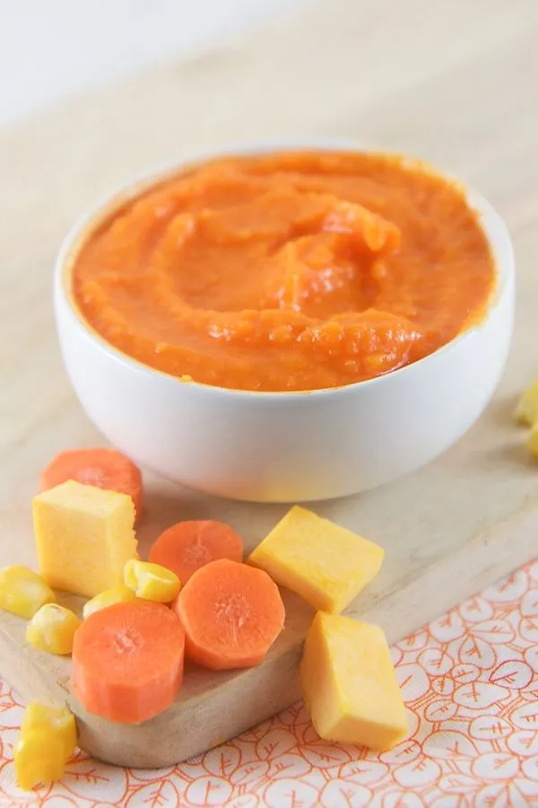 Carrot, Potato and Sweet Corn Puree Carrot, Potato and Sweet Corn Puree
